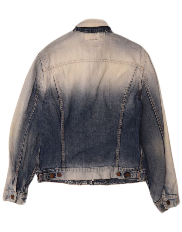 Jaqueta jeans feminina Levi's Acid Wash UK 18 XL algodão azul
