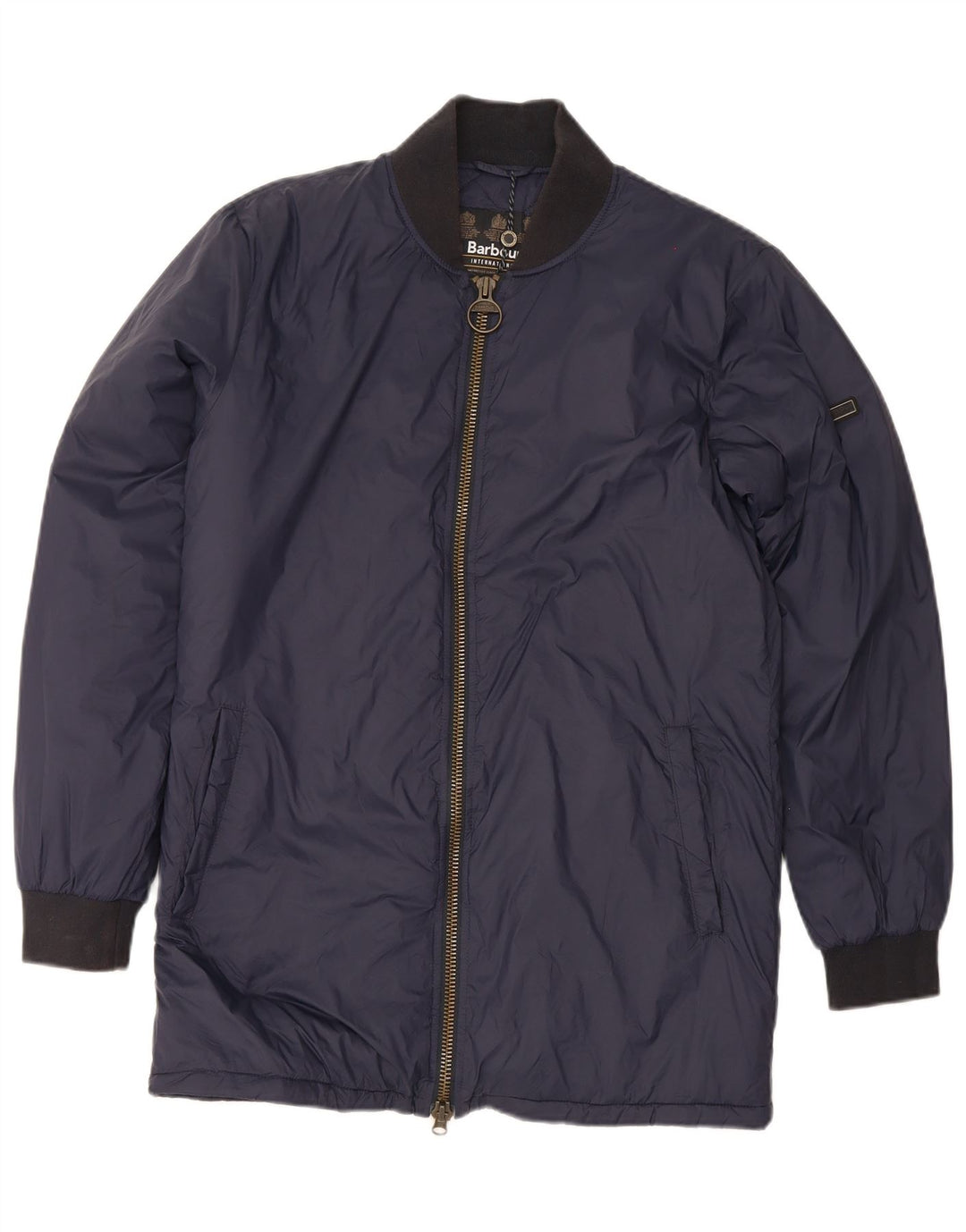Jaqueta acolchoada masculina Barbour UK 36 pequena poliamida azul marinho Colourblock
