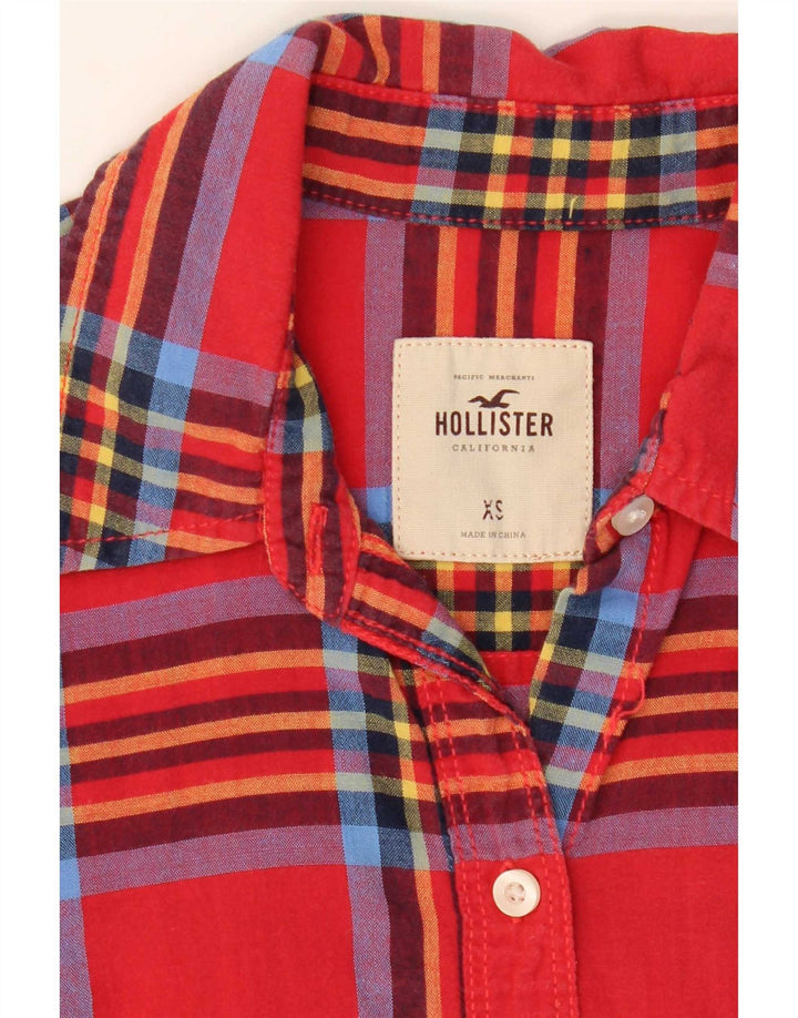 Camisa feminina Hollister Reino Unido 6 XS xadrez vermelho