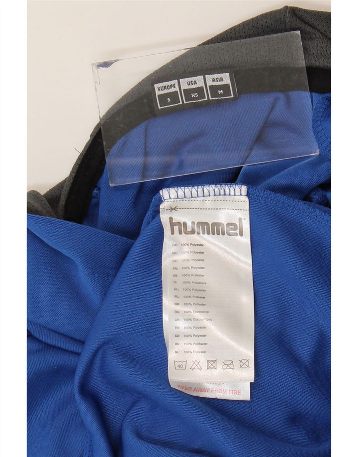 Hummel moletom com capuz masculino gráfico pequeno azul poliéster