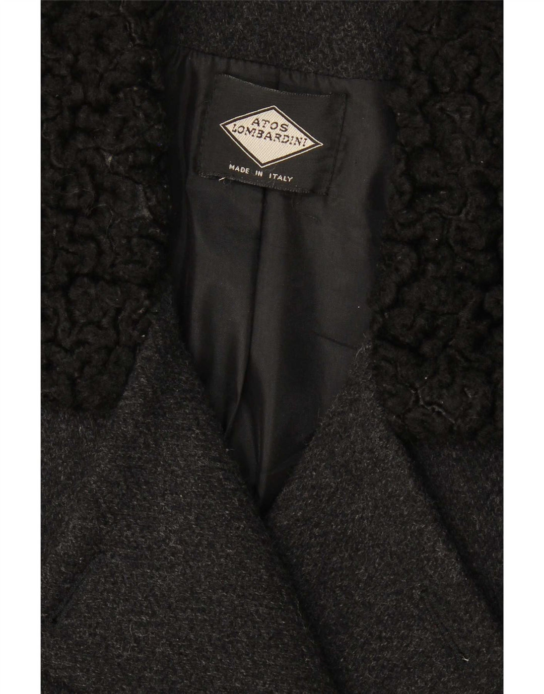 Casaco feminino Atos Lombardini com peito duplo UK 12 médio preto