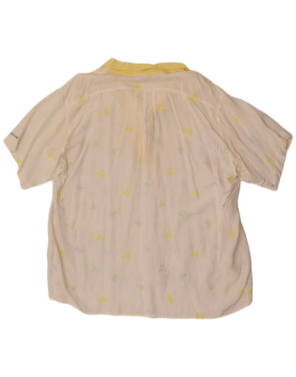 Blusa feminina Ellesse manga curta oversized IT 48 XL branco floral