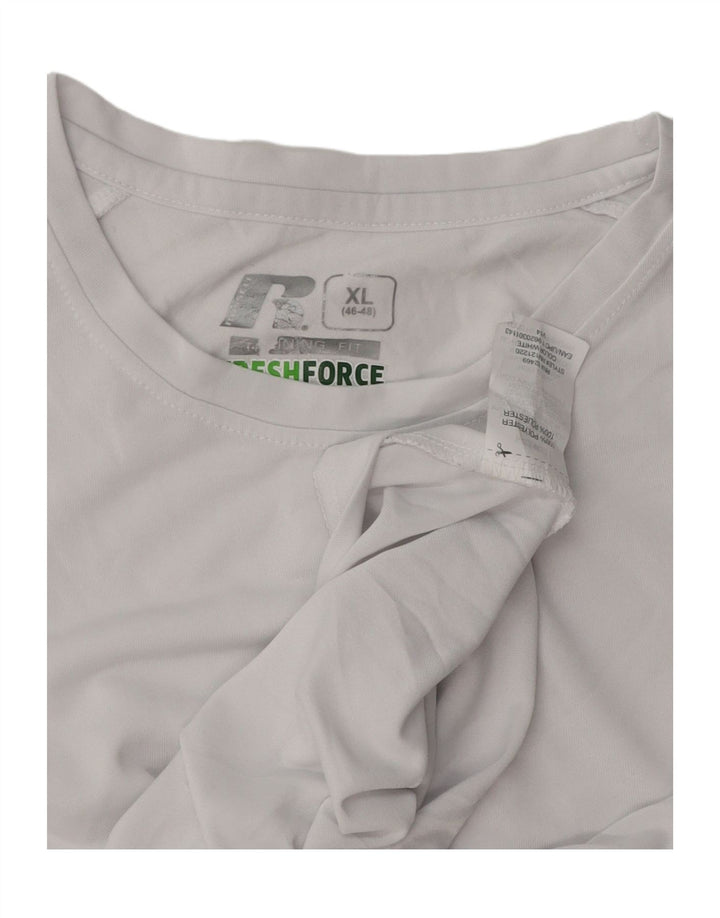 Camiseta masculina RUSSELL ATLÉTICA Top UK 46/48 XL poliéster branco