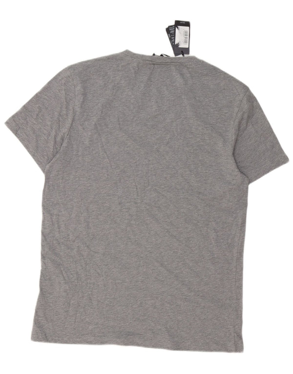 Camiseta gráfica masculina Hugo Boss grande algodão cinza