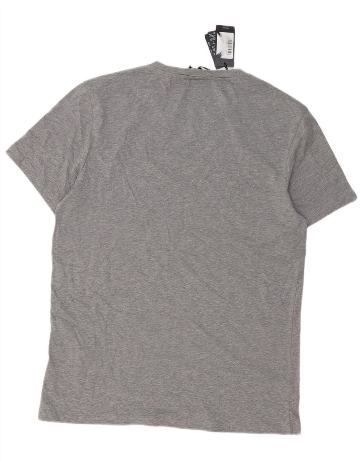Camiseta gráfica masculina Hugo Boss grande algodão cinza