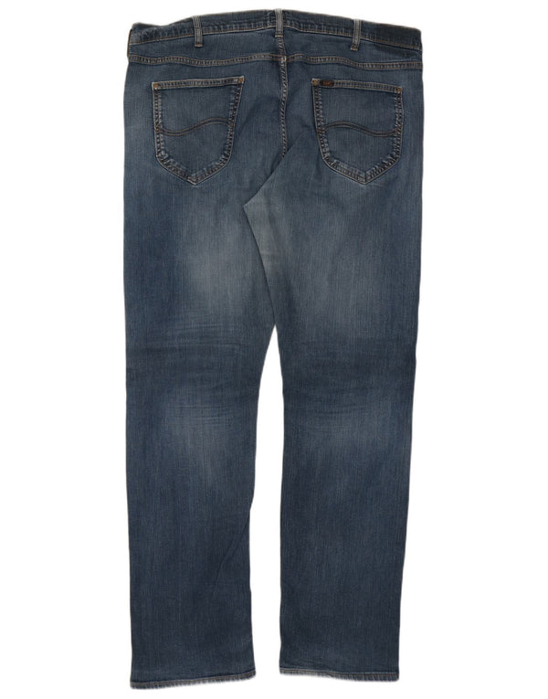 Lee Mens Daren Straight Jeans W42 L34 Azul Algodão