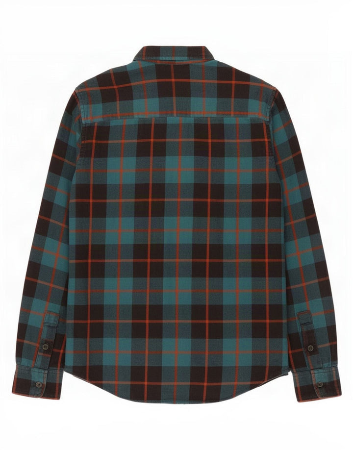 Camisa masculina de flanela Wrangler pequena verde xadrez algodão