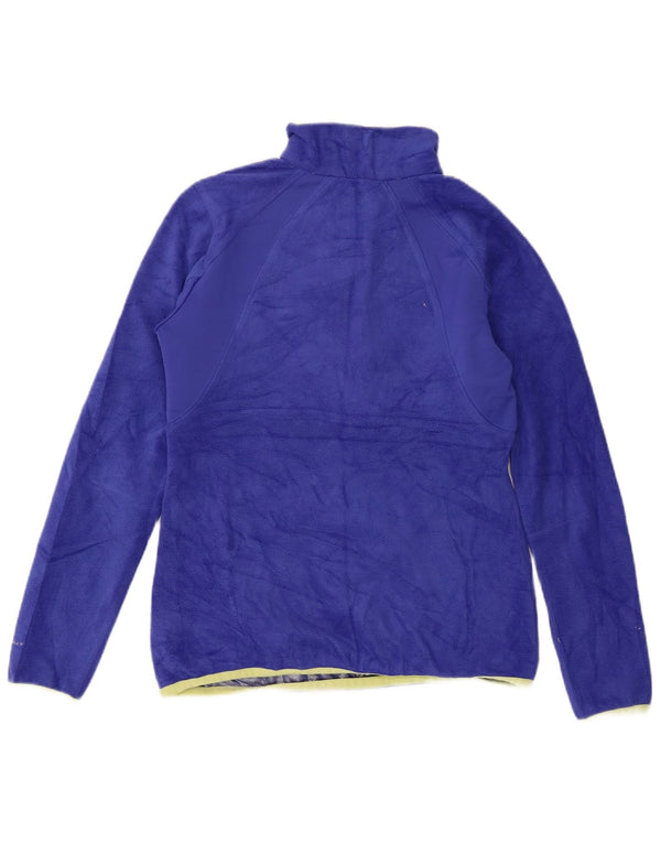Suéter de lã feminino Columbia Omni-Heat com zíper e gola UK 10 pequeno azul poliéster