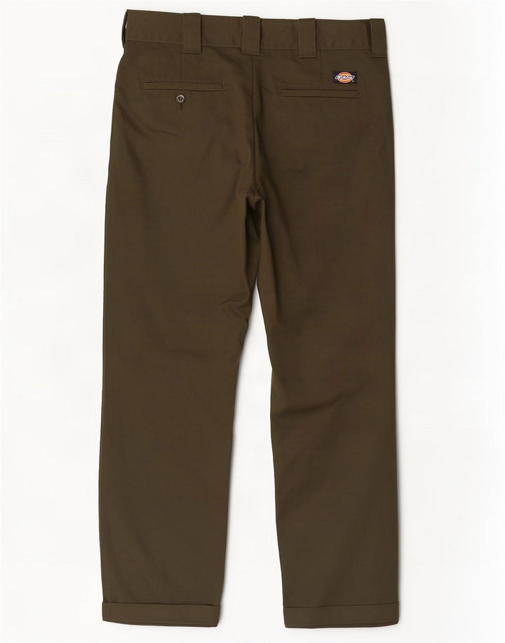Calças Chino Masculinas Dickies Slim Straight W34 L32 Poliéster Cáqui