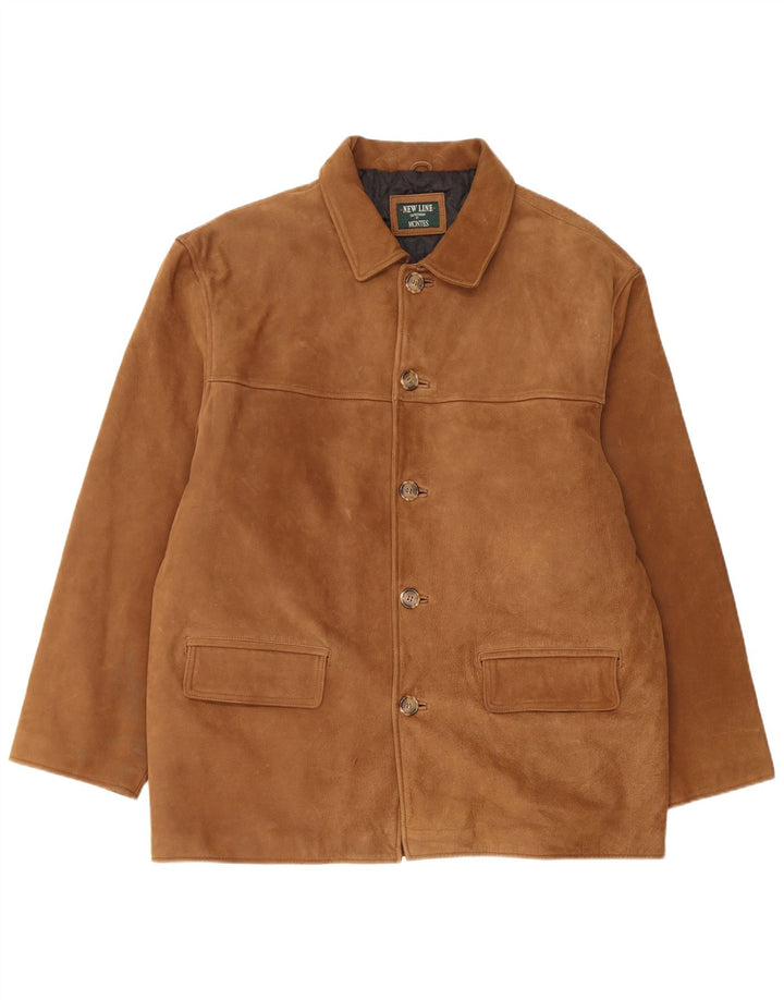 Jaqueta de couro masculina Montes IT 52 XL couro marrom