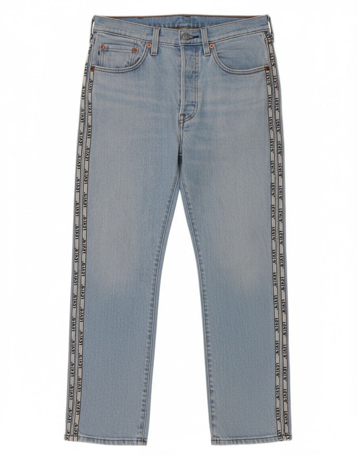 Calça jeans feminina Levi's 501 Graphic Straight W26 L26 azul algodão