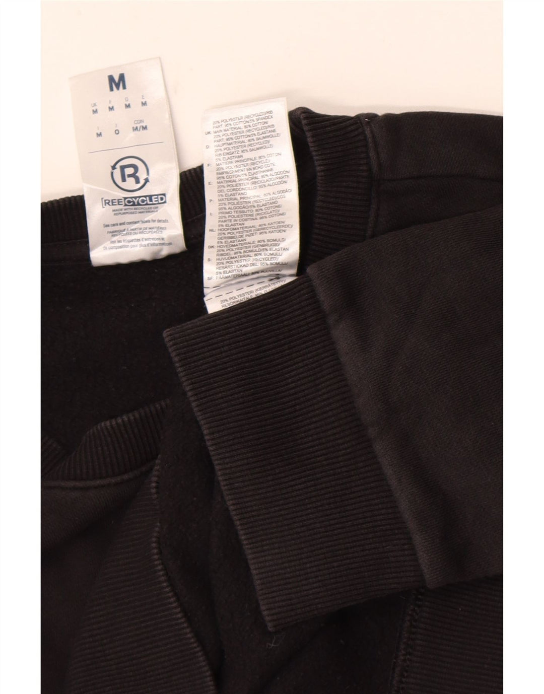 Reebok Mens Moletom Jumper Médio Algodão Preto