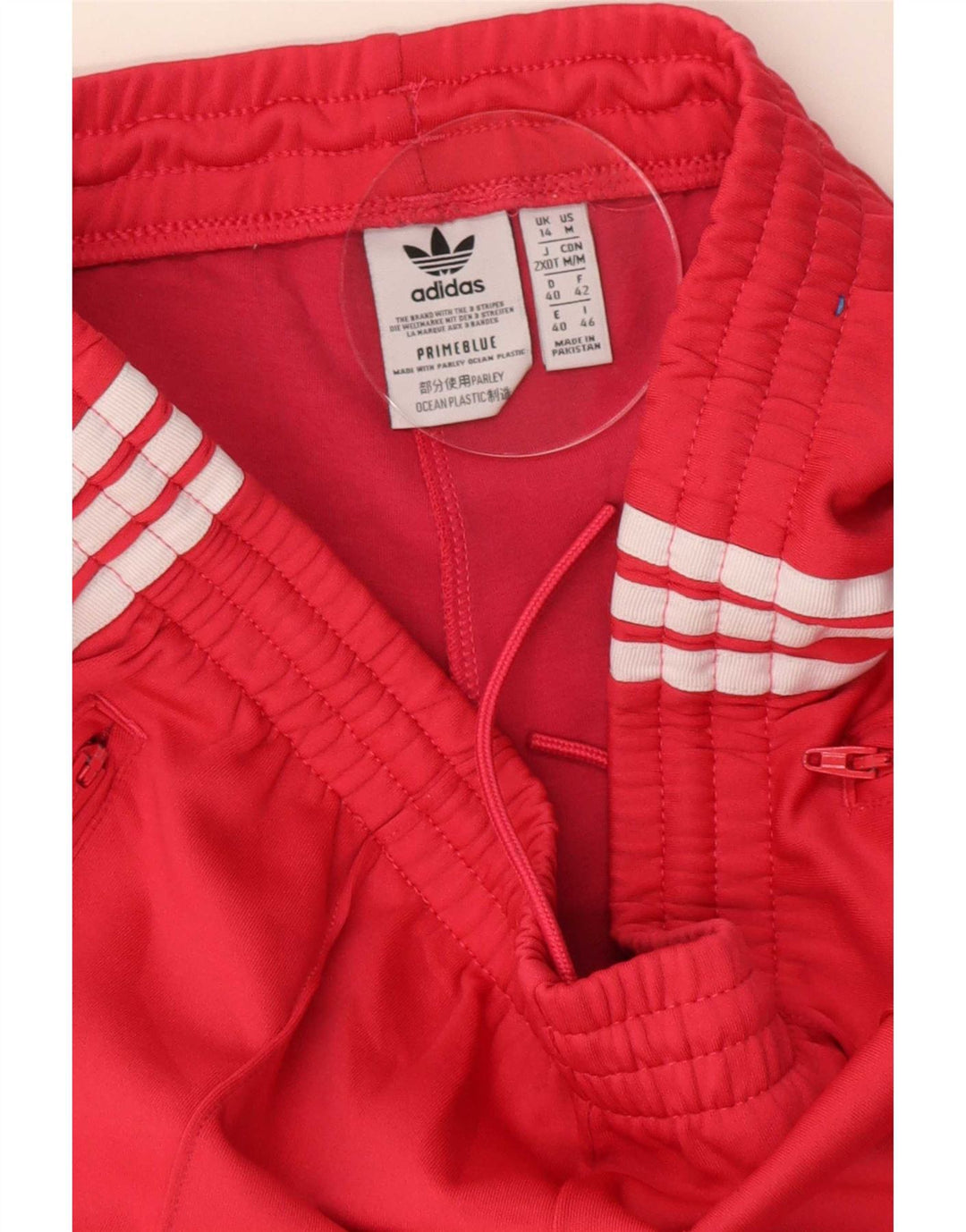 Calças de treino femininas Adidas UK 14 vermelho médio
