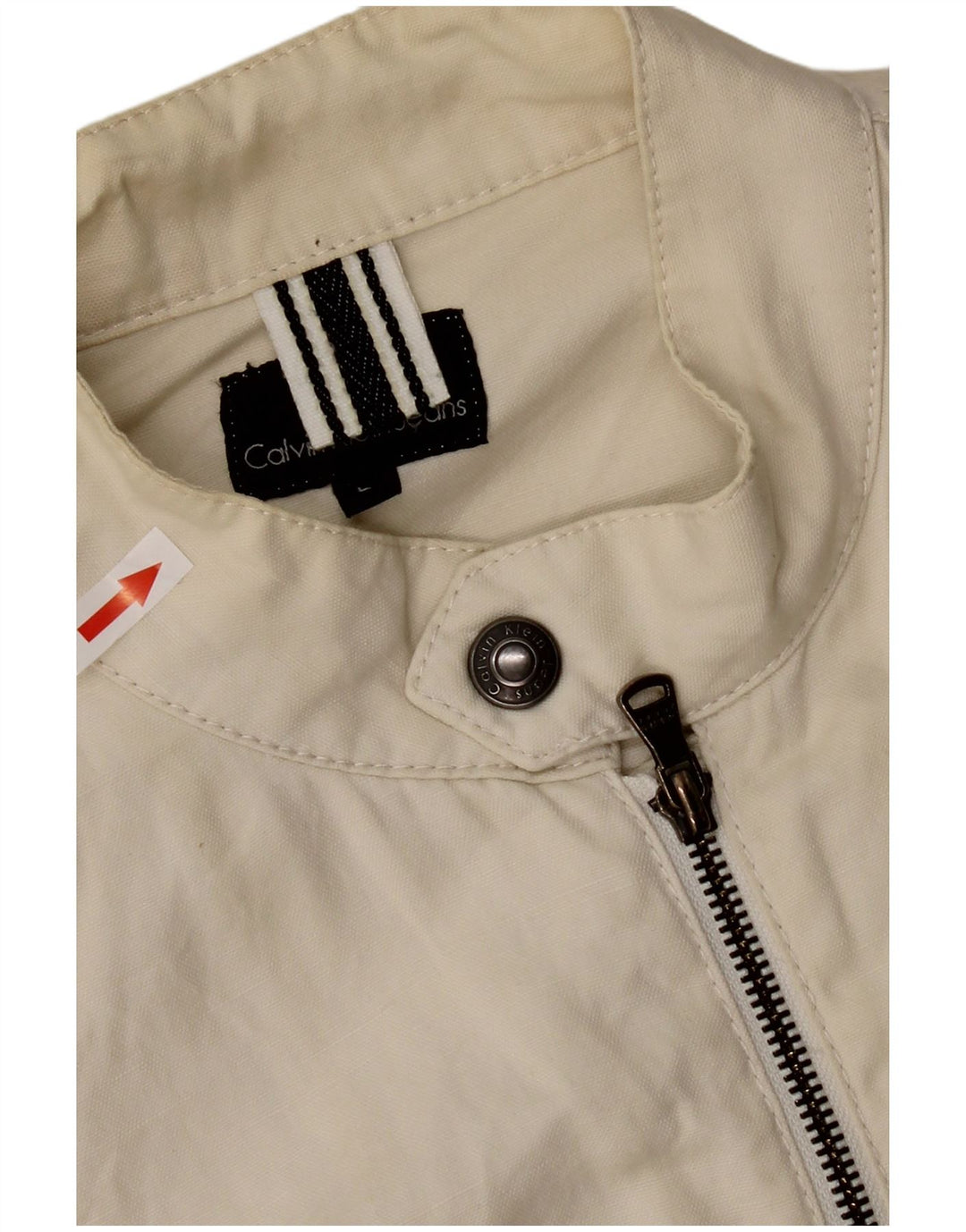 Jaqueta utilitária feminina Calvin Klein Jeans UK 16 grande algodão branco