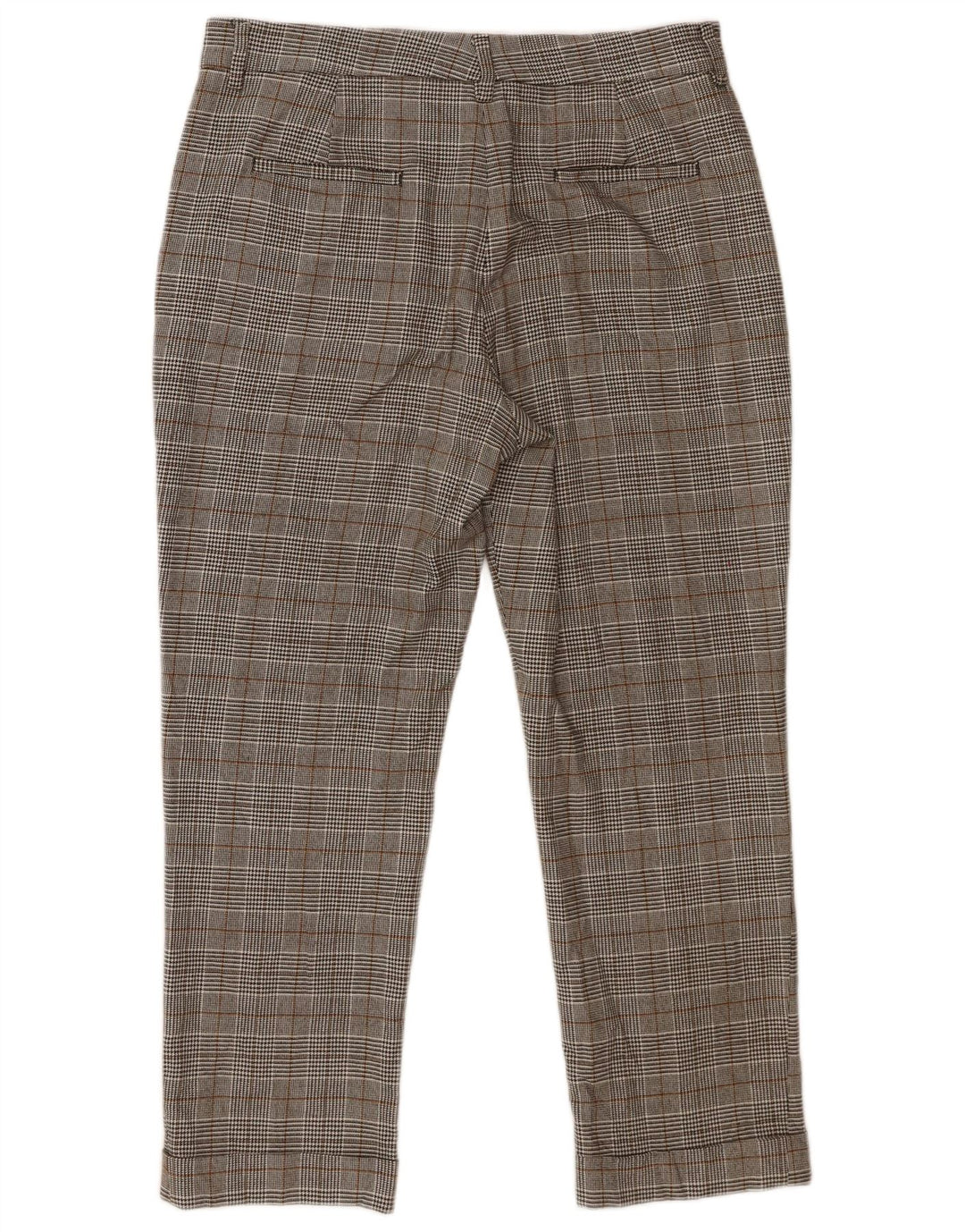 Zara Calça Feminina Slim Cropped EU 40 Médio W30 L25 Cinza Houndstooth