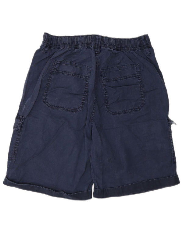 Shorts cargo feminino Marks & Spencer de cintura alta Reino Unido 10 pequeno W26 azul marinho