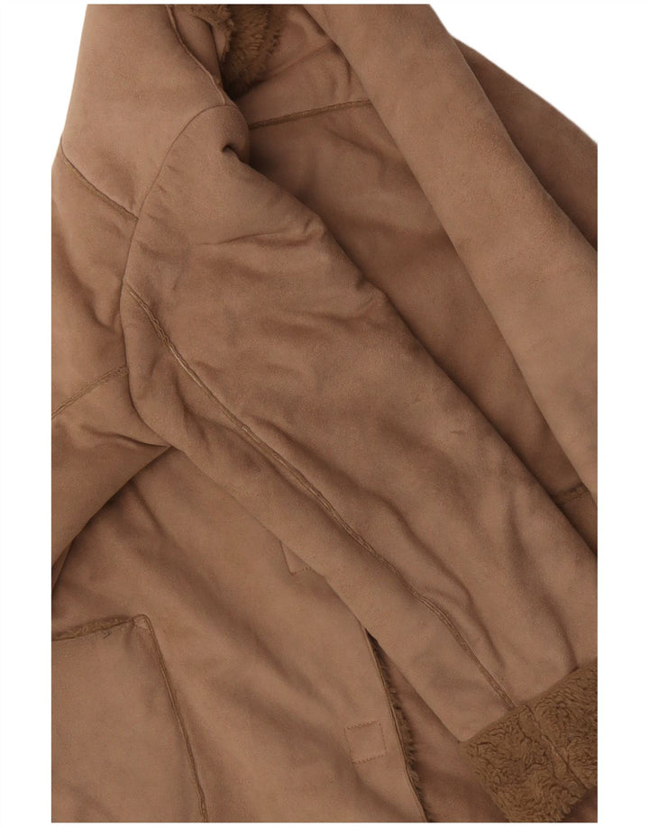 Sobretudo feminino Sherpa ARMANI UK 16 grande bege