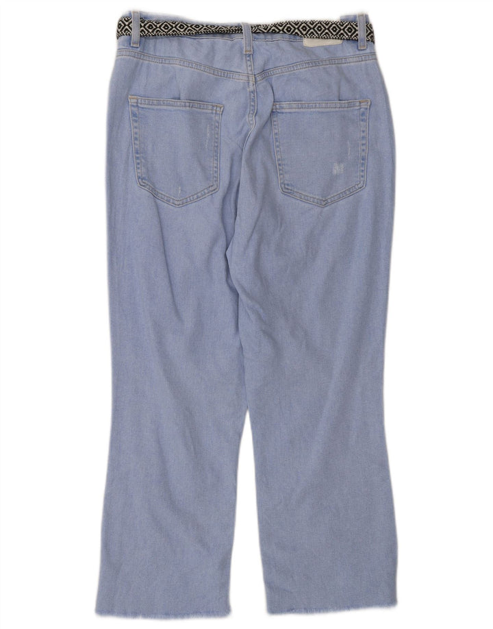 Zara Jeans feminino cortado desgastado UE 38 pequeno W28 L24 algodão azul