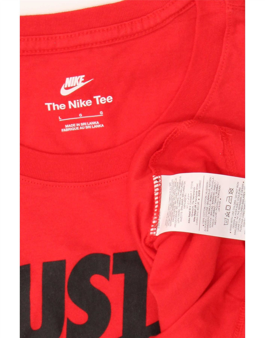 Camiseta Nike masculina gráfica grande algodão vermelho