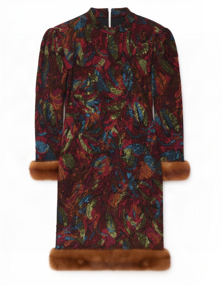 Vestido feminino vintage com padrão abstrato em mudança Reino Unido 12 médio multicolorido