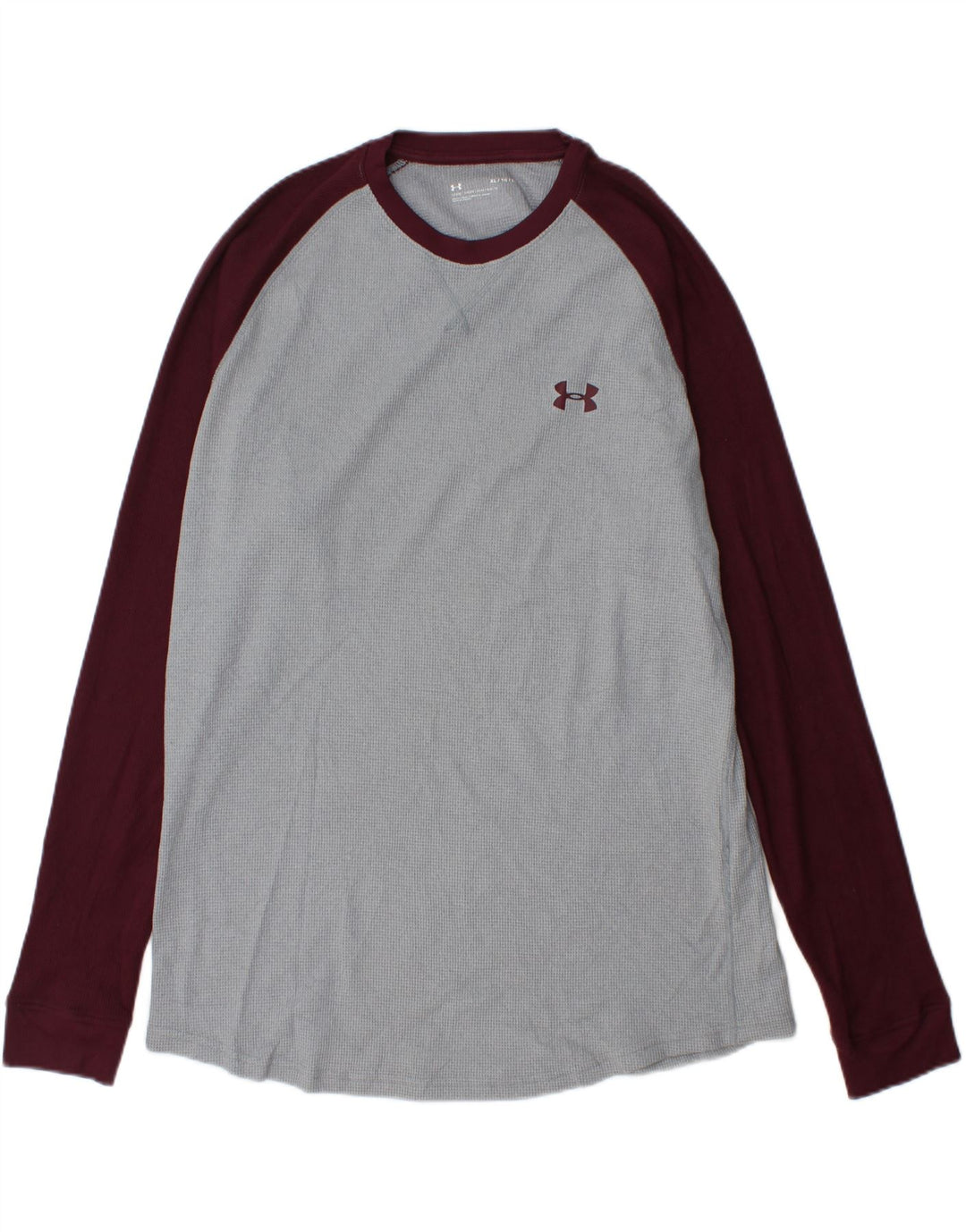 UNDER ARMOUR Mens Top Manga Longa XL Cinza Colourblock Poliéster