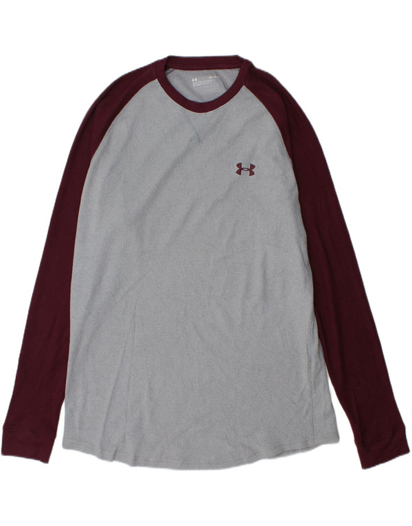 UNDER ARMOUR Mens Top Manga Longa XL Cinza Colourblock Poliéster