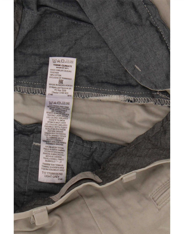 Shorts Chino masculino Marks & Spencer W36 grande algodão cinza