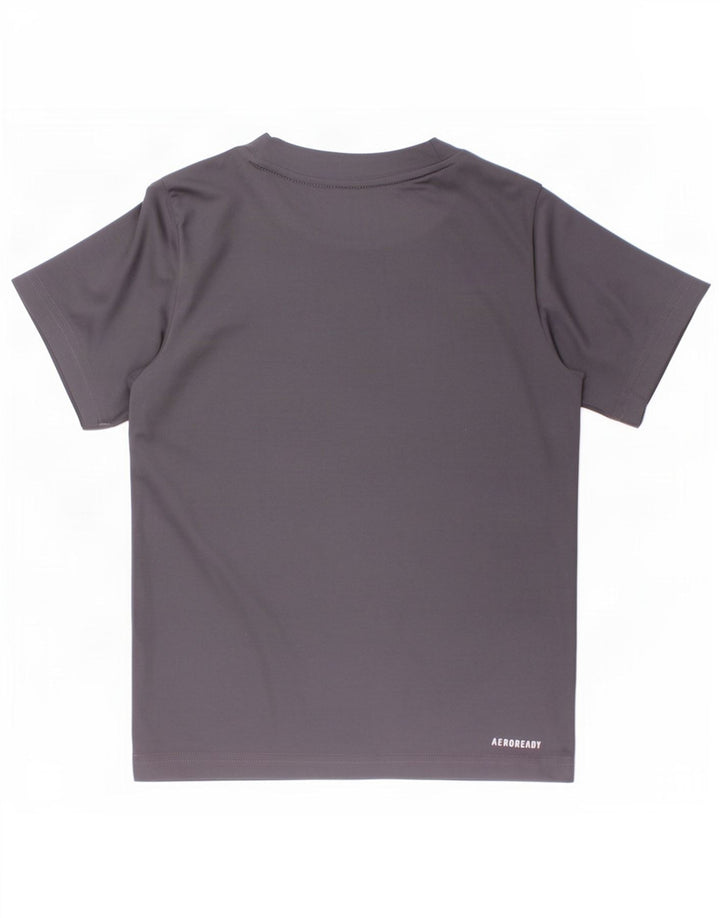 Camiseta Adidas Boys Aeroready Graphic Top 5-6 Anos Cinza Poliéster