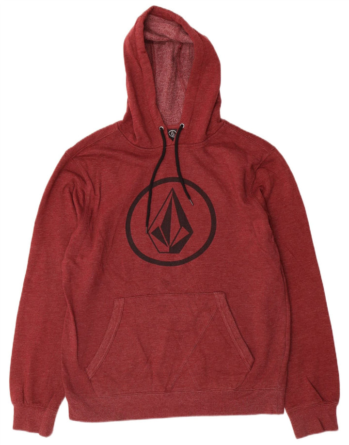 Suéter masculino com capuz gráfico da Volcom, algodão marrom médio