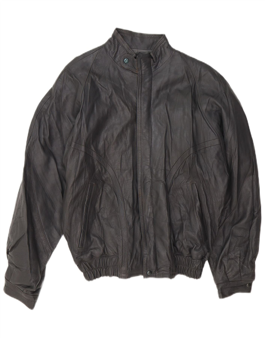 Jaqueta de couro masculina VINTAGE UK 40 grande couro cinza