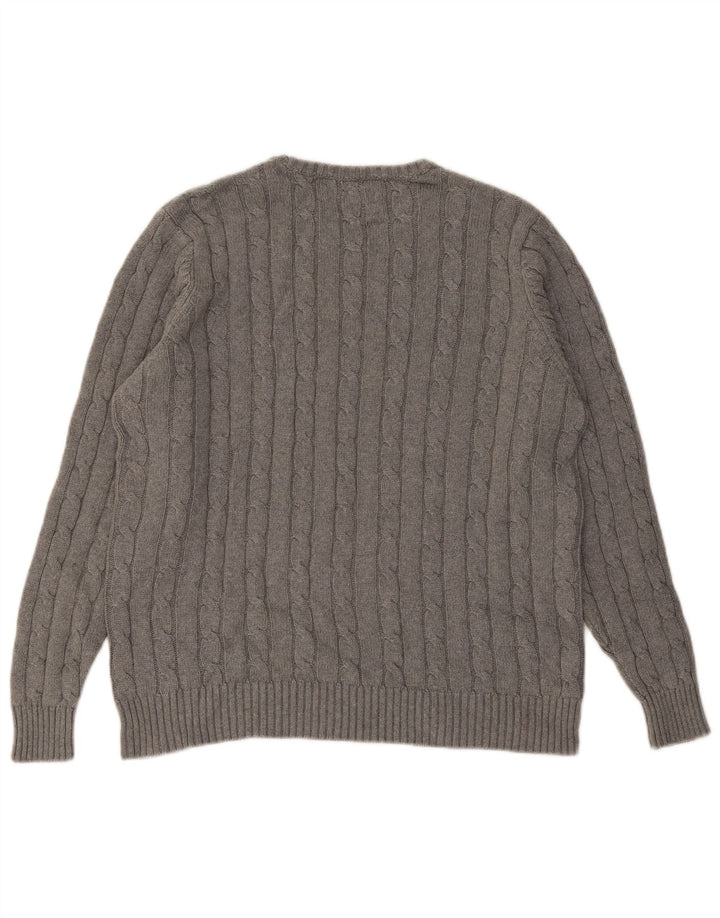 Suéter masculino MARKS & SPENCER Blue Harbor com gola redonda cinza médio