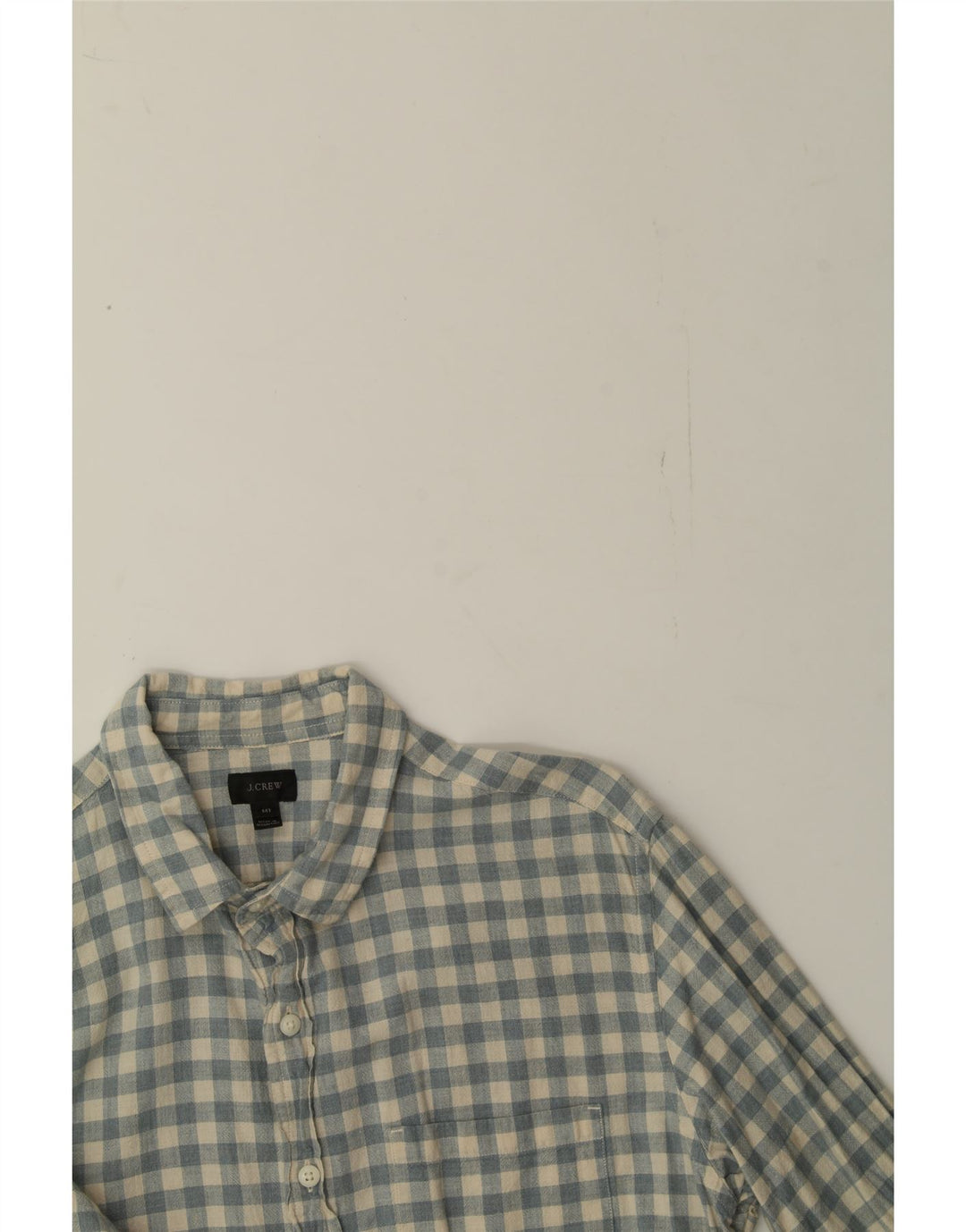 J. CREW Mens Tall Shirt Medium Blue Gingham Cotton Vintage J. Crew and Second-Hand J. Crew from Messina Hembry 