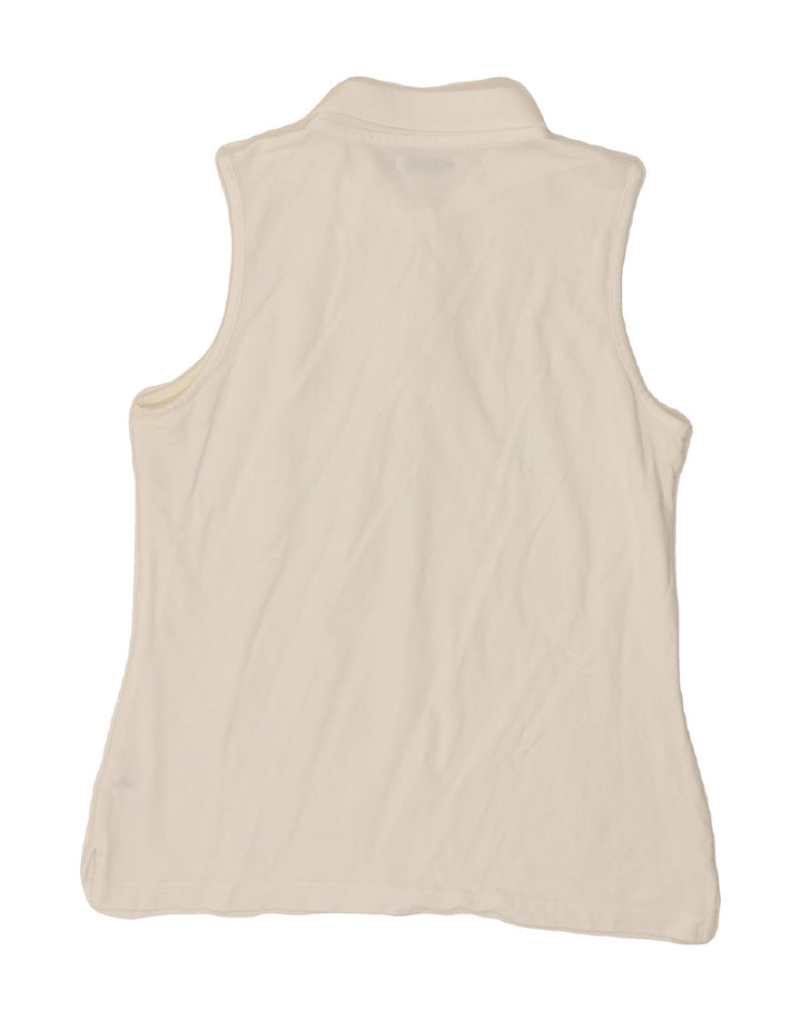 ASICS Womens Sleeveless Polo Shirt UK 18 XL White Cotton Vintage Asics and Second-Hand Asics from Messina Hembry 