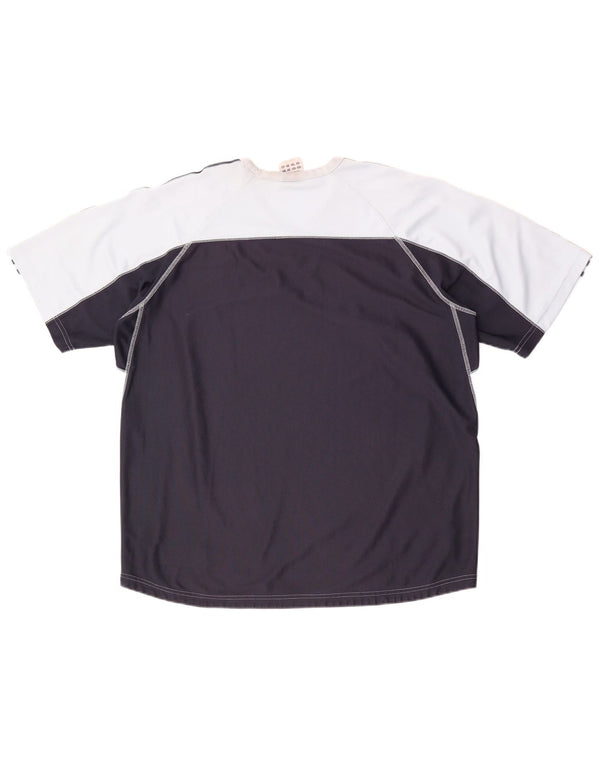 Camiseta masculina Adidas Top XL azul colorblock poliéster