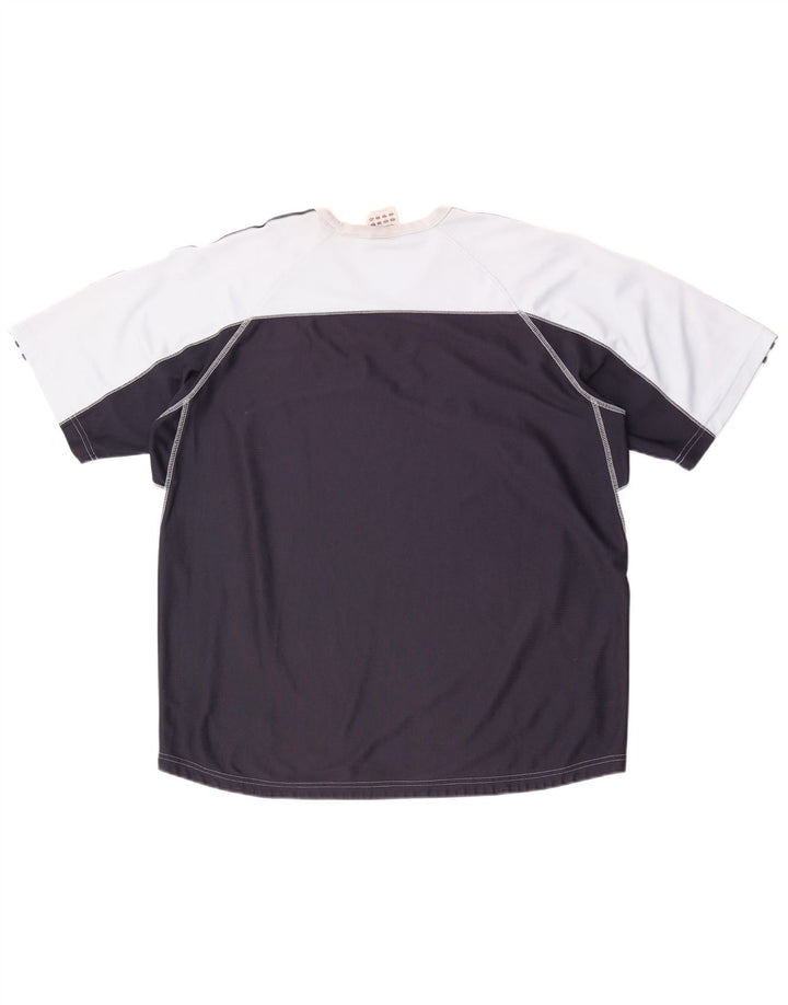 Camiseta masculina Adidas Top XL azul colorblock poliéster