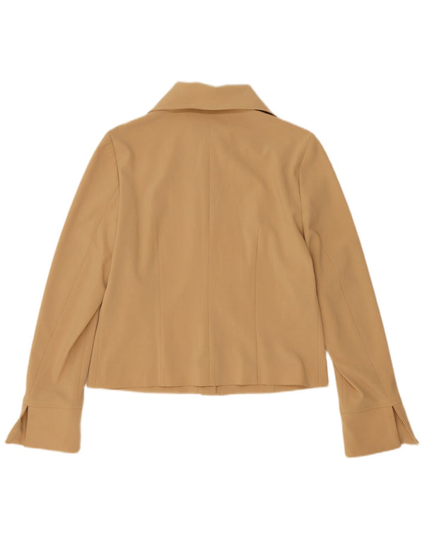 Jaqueta bomber feminina vintage IT 46 grande poliéster bege
