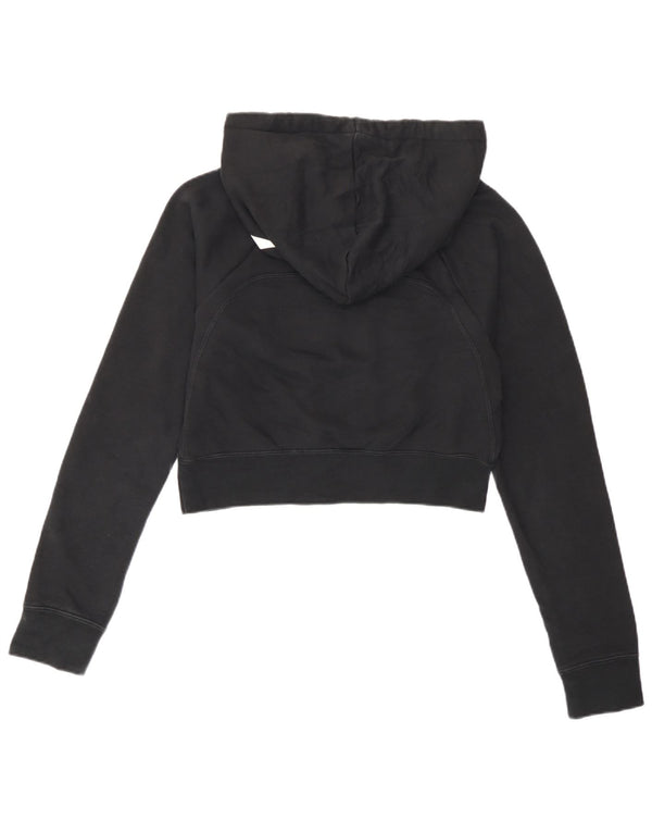 Nike Womens Crop Graphic Hoodie Jumper UK 10 Pequeno Preto
