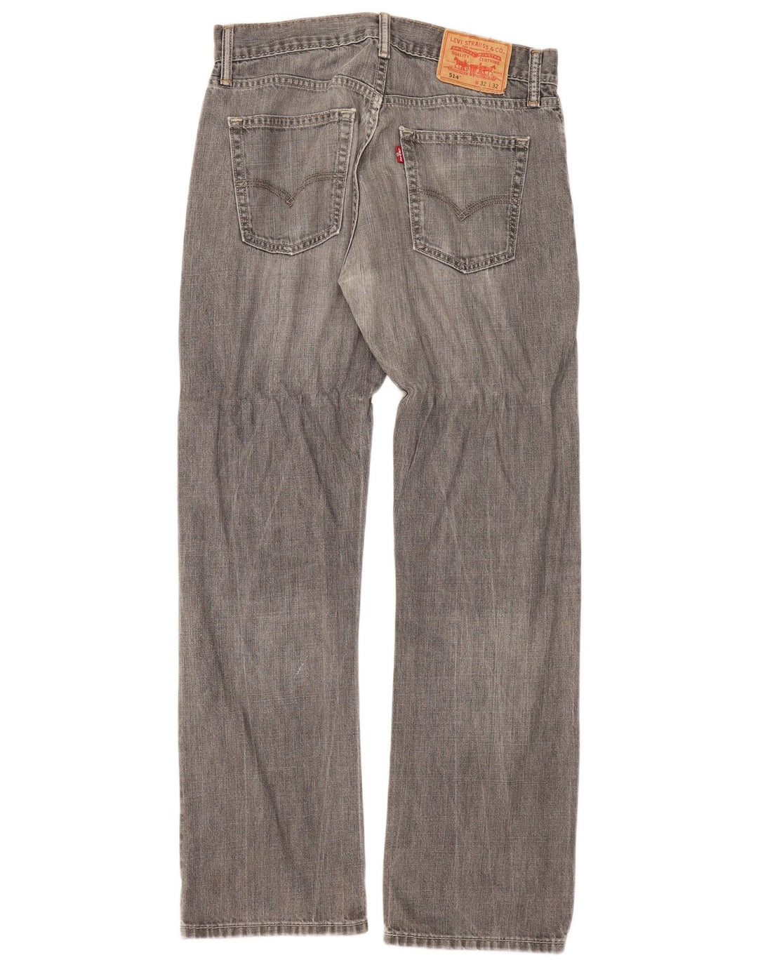 Calça jeans feminina Levi's 514 Straight W32 L32 cinza algodão