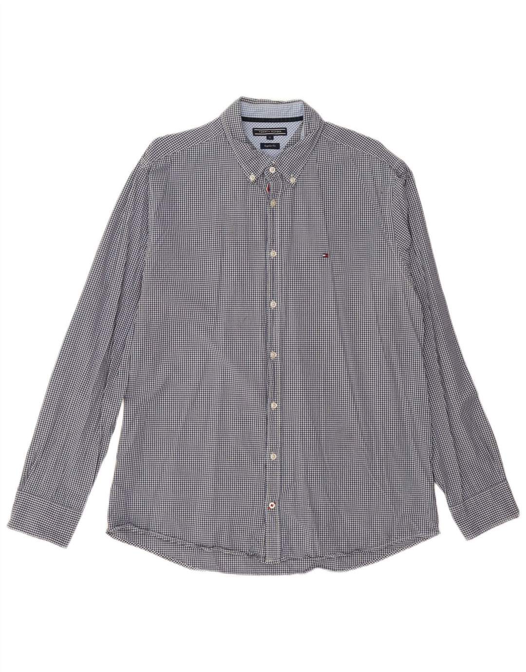 Camisa masculina TOMMY HILFIGER Regular Fit XL azul marinho guingão