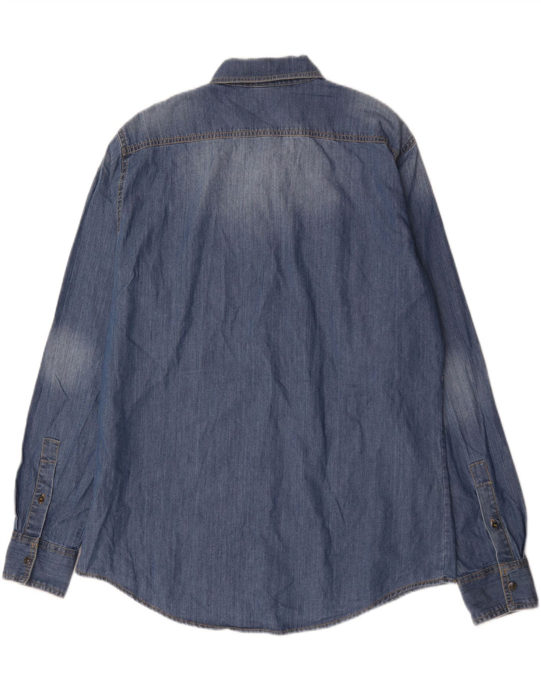 Camisa jeans masculina BENETTON XL algodão azul