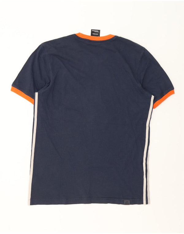 Adidas Mens T-Shirt Top UK 38/40 Médio Azul Marinho Algodão