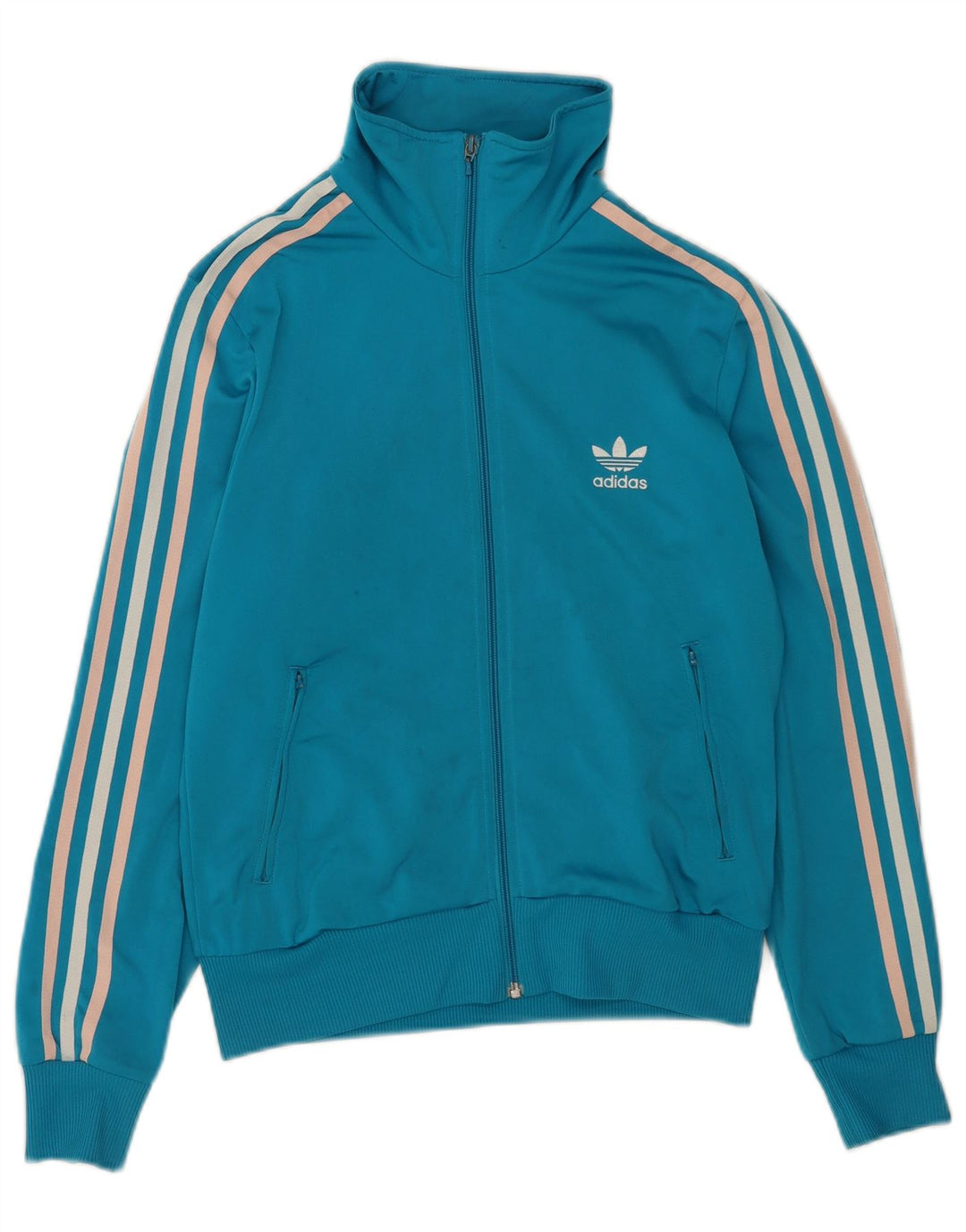 Adidas Womens Graphic Tracksuit Top Jacket UK 16 Grande Azul Poliéster