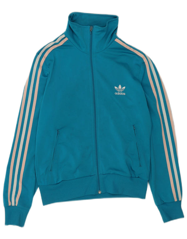 Adidas Womens Graphic Tracksuit Top Jacket UK 16 Grande Azul Poliéster
