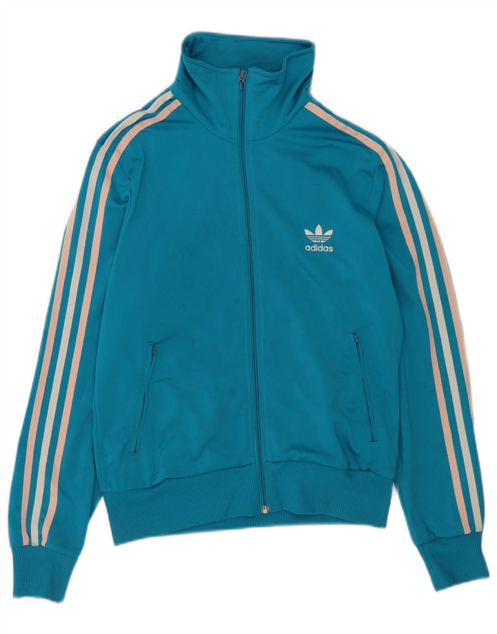 Adidas Womens Graphic Tracksuit Top Jacket UK 16 Grande Azul Poliéster