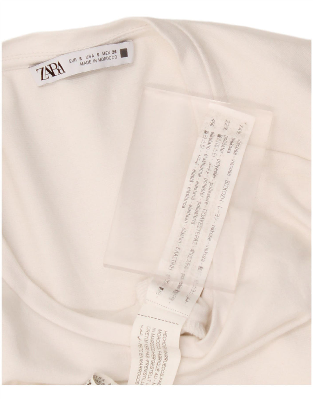 Vestido feminino ZARA A-Line UK 10 pequeno viscose branca