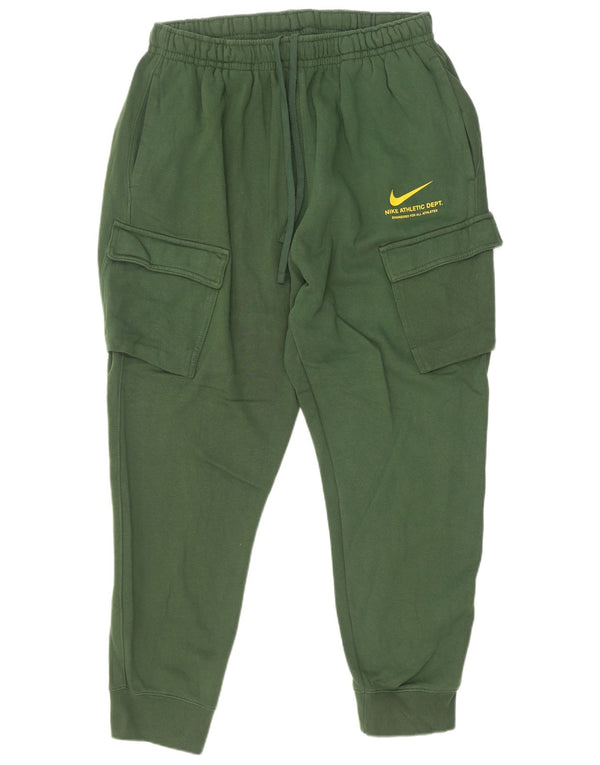 Nike masculino gráfico agasalho calças joggers 2XL algodão verde