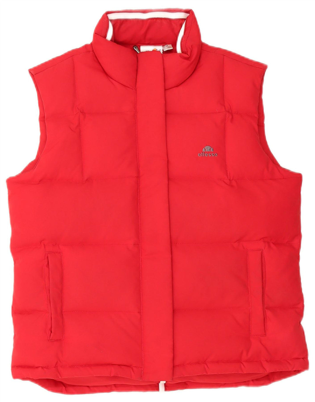 ELLESSE Colete acolchoado feminino UK 12 poliéster vermelho médio