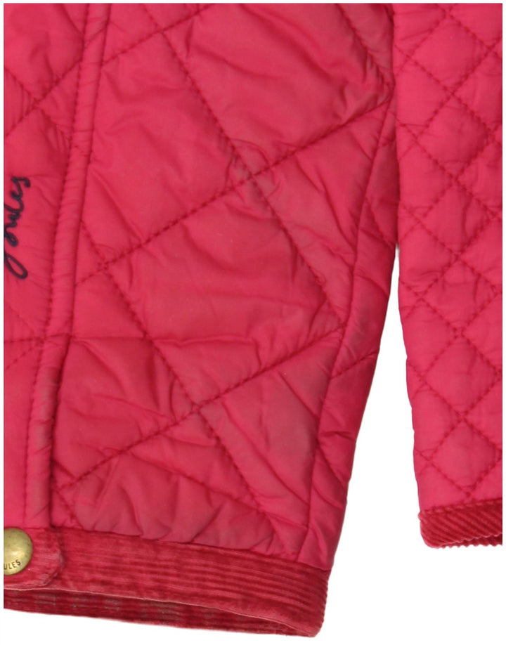 Jaqueta acolchoada feminina Joules UK 12 poliéster rosa médio