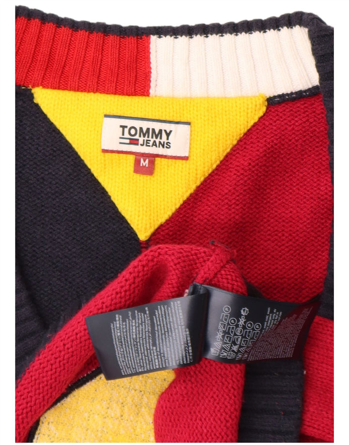 Tommy Hilfiger Suéter feminino gráfico com decote em V Reino Unido 14 Médio Multicolou