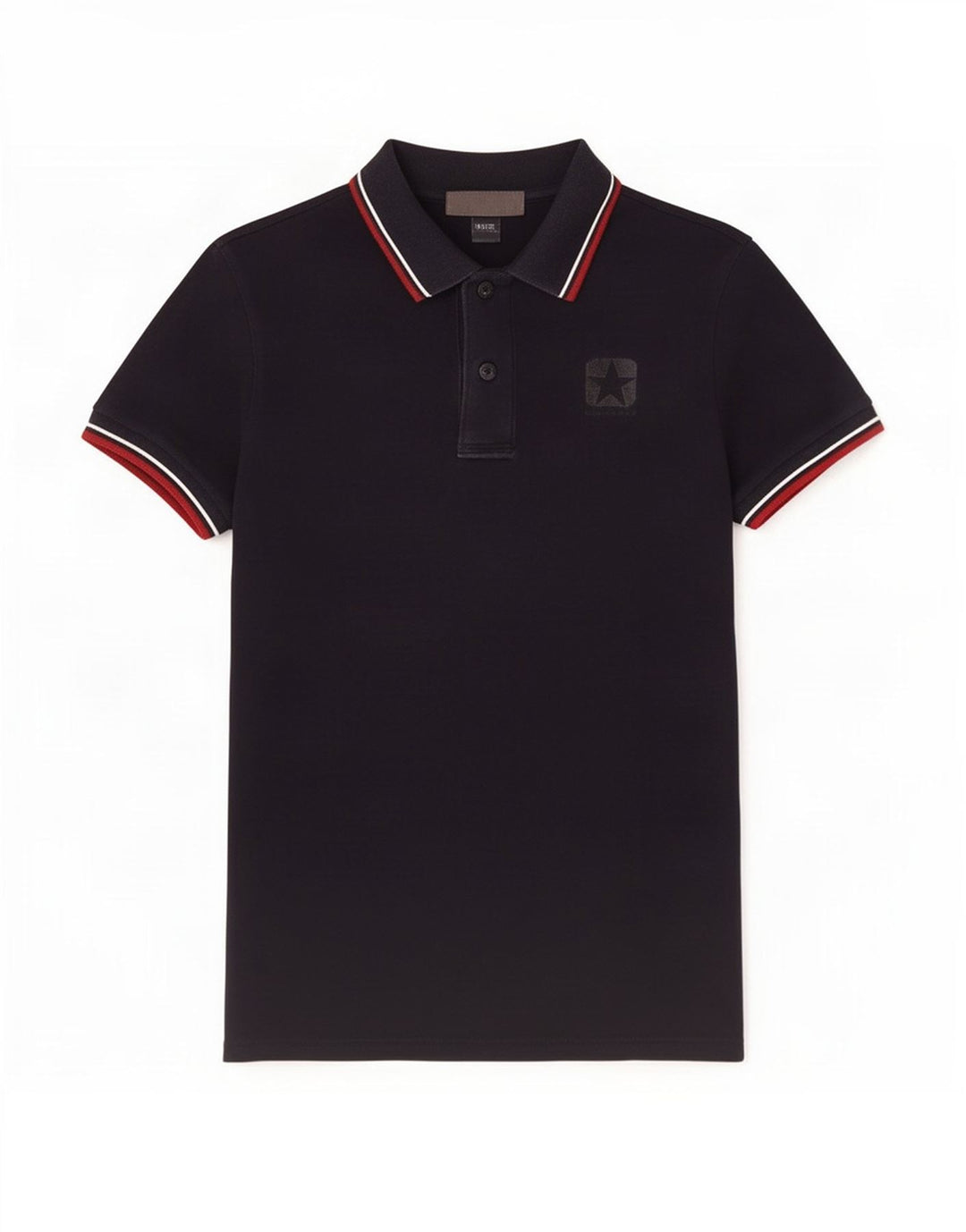 Camisa polo masculina Converse pequena listrada azul marinho de algodão